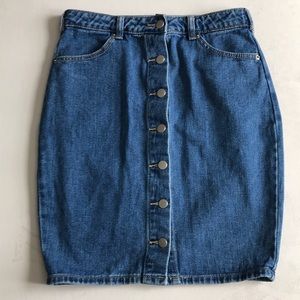 Denim button down skirt